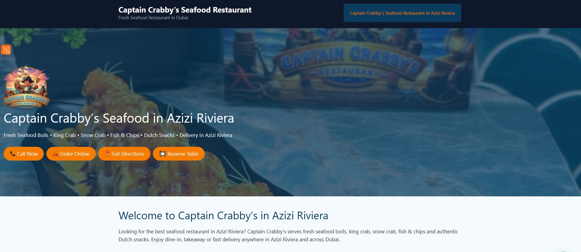 Captain Crabby's website project