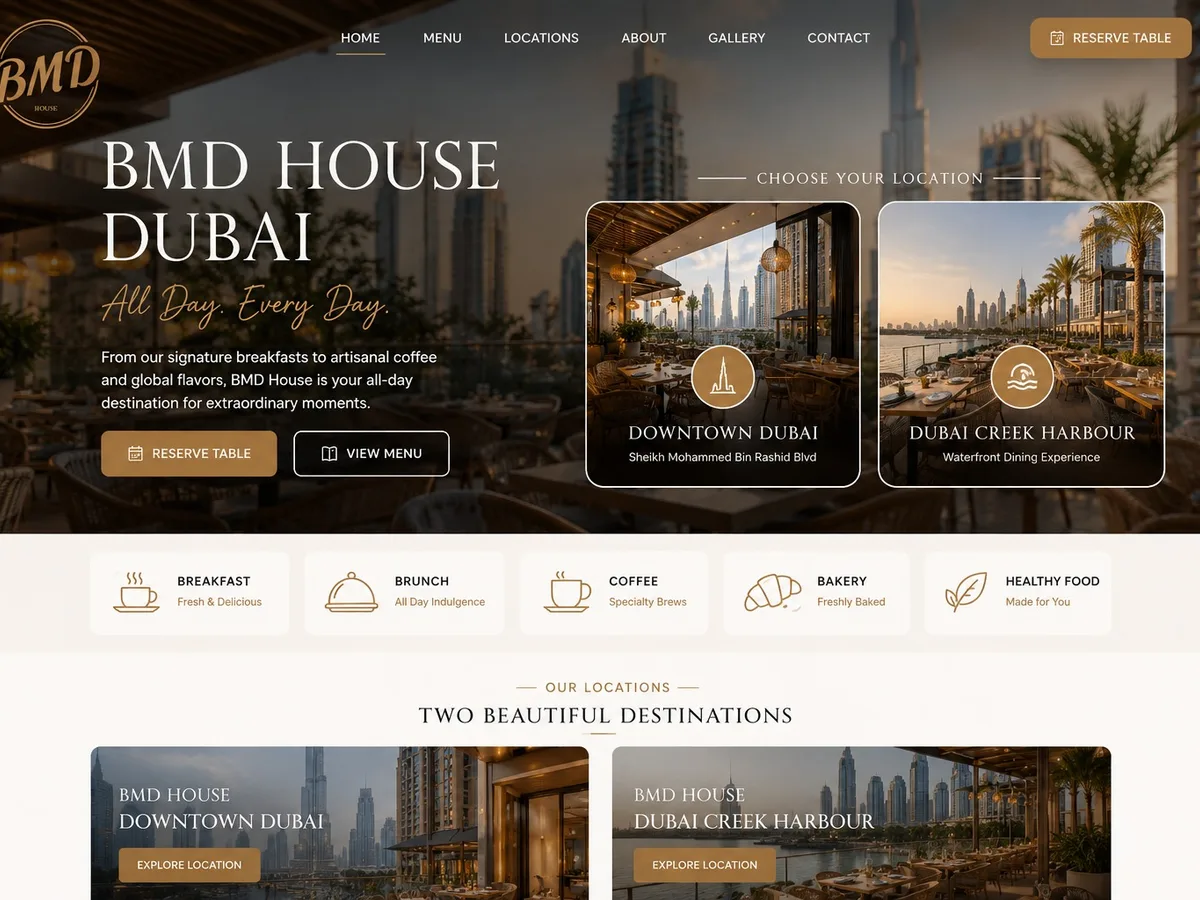 BMD House Dubai – Restaurantwebsite
