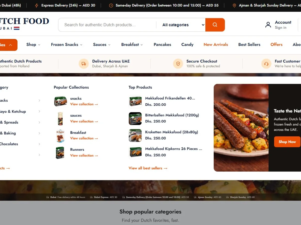 Dutch Food Dubai – Shopify-webshop